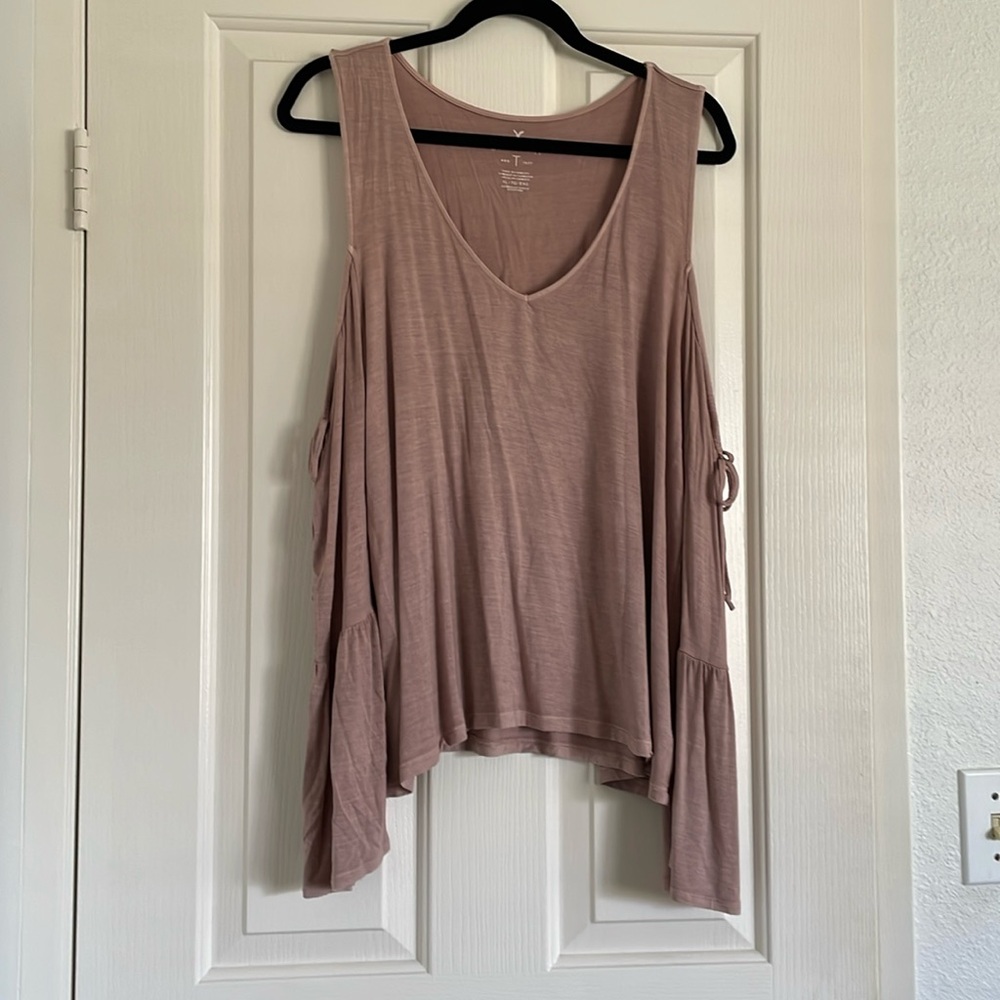 American Eagle Cold Shoulder Long Sleeve Top